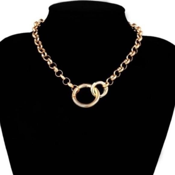 NEW 18K GOLD PUNK MIAMI CHOKER NECKLACE, NICE NECKLACE, CUTE NECKLACE - Picture 2 of 4